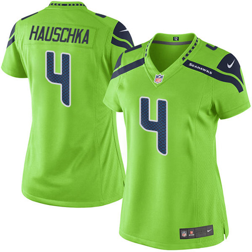 Women's Elite Steven Hauschka Nike Jersey Green - #4 Rush NFL Seattle Seahawks